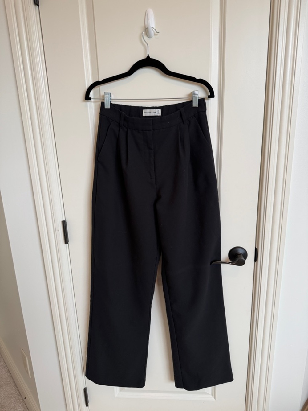 Abercrombie & Fitch Black Trousers with Label Detail
